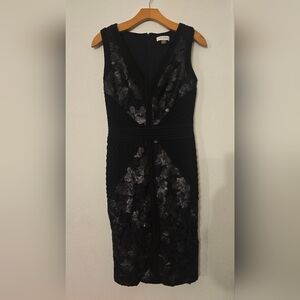 Calvin Klein Black Floral Midi Dress